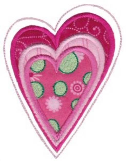 Picture of Applique Hearts Machine Embroidery Design