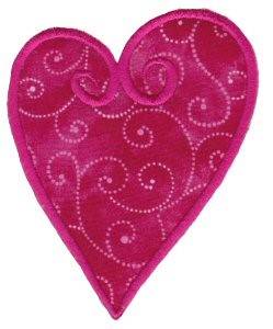 Picture of Applique Swirl Heart Machine Embroidery Design