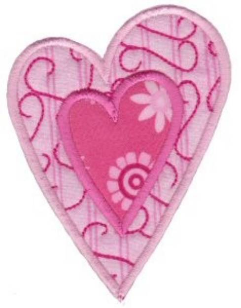 Picture of Applique Hearts Machine Embroidery Design
