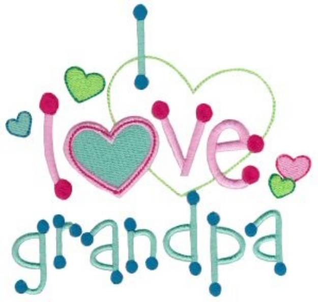 Picture of I Love Grandpa Machine Embroidery Design