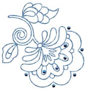 Picture of Flower Redwork Machine Embroidery Design