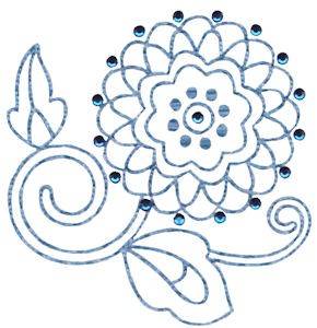 Picture of Floral Redwork Machine Embroidery Design