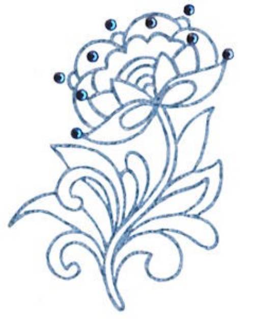 Picture of Floral Outline Machine Embroidery Design