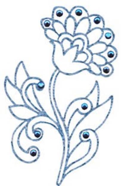 Picture of Jacobean Floral Machine Embroidery Design