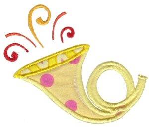 Picture of Applique French Horn Machine Embroidery Design