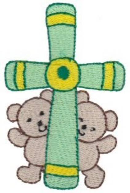 Picture of Teddy Bear Cross Machine Embroidery Design