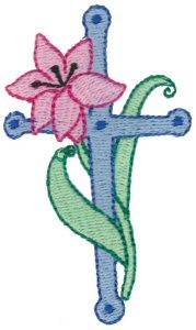 Picture of Lily Cross Machine Embroidery Design