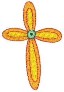 Picture of Flower Cross Machine Embroidery Design