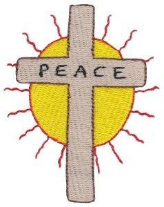 Picture of Peace Cross Machine Embroidery Design