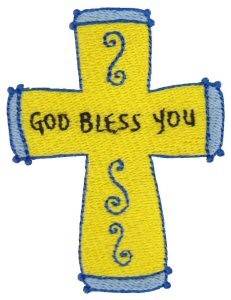 Picture of God Bless You Machine Embroidery Design