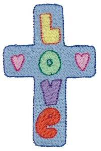 Picture of Love Cross Machine Embroidery Design