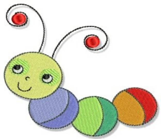 Picture of Cartoon Caterpillar Machine Embroidery Design