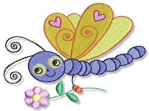 Picture of Flower Butterfly Machine Embroidery Design