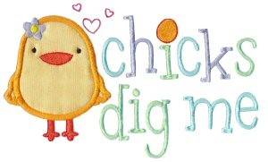Picture of Chicks Dig Me Applique Machine Embroidery Design