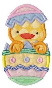 Picture of Easter Egg & Chick Machine Embroidery Design