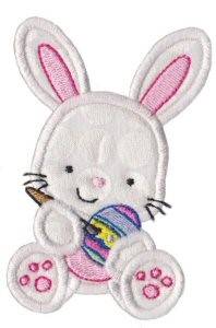 Picture of Painting Easter Bunny Applique Machine Embroidery Design