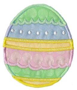 Picture of Striped Easter Egg Applique Machine Embroidery Design
