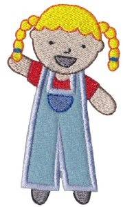 Picture of Old MacDonald Girl Applique Machine Embroidery Design