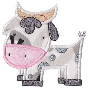 Picture of Old MacDonald Cow Applique Machine Embroidery Design