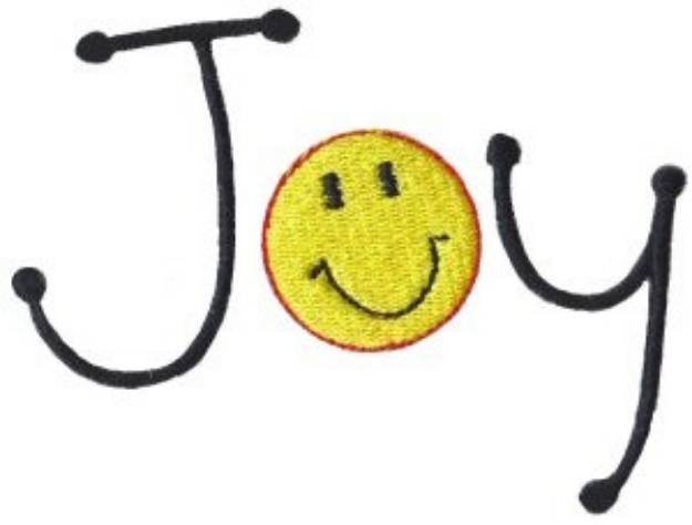 Picture of Joy Happy Face Machine Embroidery Design