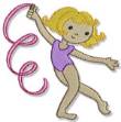 Picture of Little Ribbon Dancer Gymnast Machine Embroidery Design