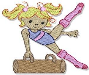 Picture of Little Gymnast Pommel Horse Machine Embroidery Design