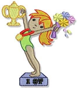 Picture of Little Gymnast Gold Medal Machine Embroidery Design