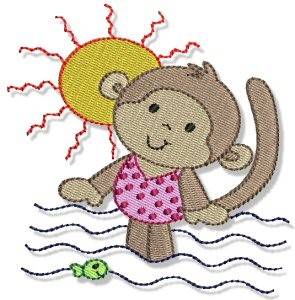 Picture of Beach Monkey Machine Embroidery Design