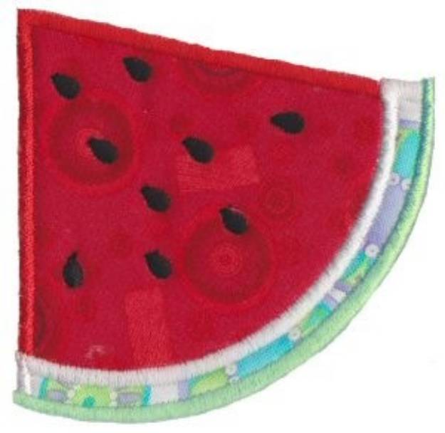 Picture of Watermelon Slice Applique Machine Embroidery Design
