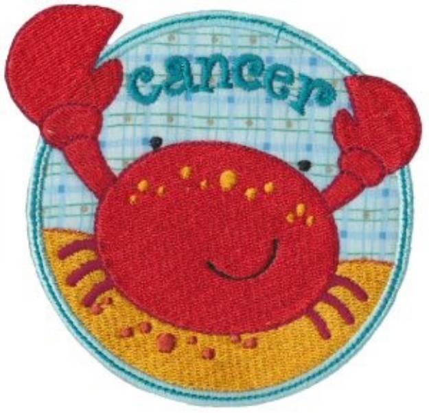 Picture of Cancer Crab Applique Machine Embroidery Design
