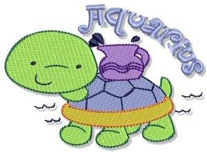 Picture of Aquarius Turtle Machine Embroidery Design