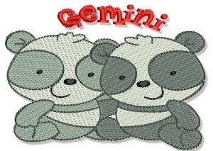 Picture of Gemini Panda Twins Machine Embroidery Design