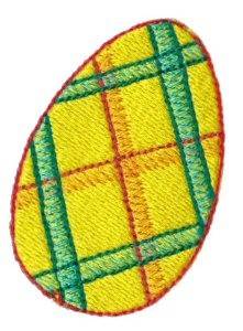 Picture of Plaid Chicken Egg Machine Embroidery Design