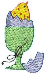 Picture of Egg & Egg Cup Machine Embroidery Design