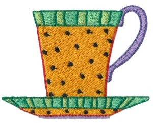 Picture of Country Cup & Saucer Machine Embroidery Design