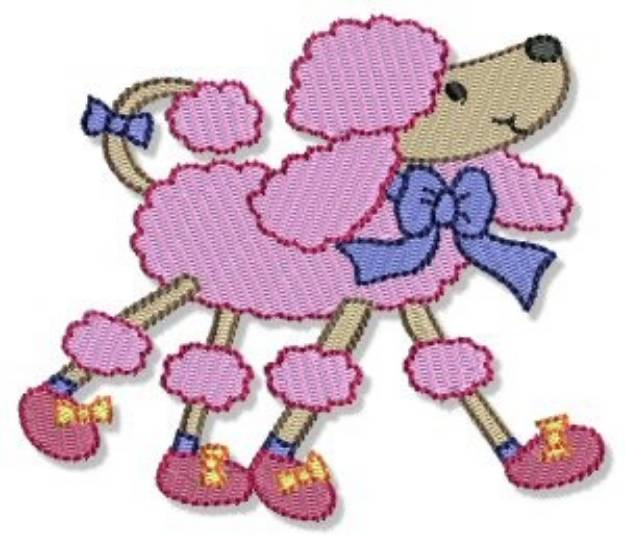 Picture of Fancy Pink Poodle Machine Embroidery Design
