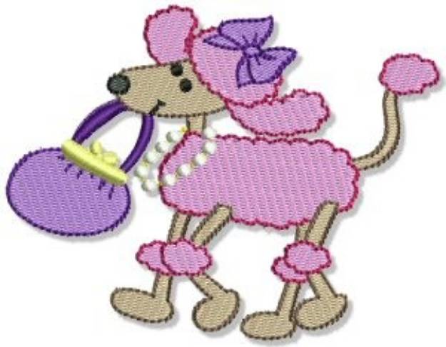 Picture of Poodle With A Purse Machine Embroidery Design