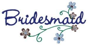 Picture of Bridesmaid & Flowers Machine Embroidery Design
