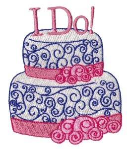 Picture of Wedding Cake I Do! Machine Embroidery Design