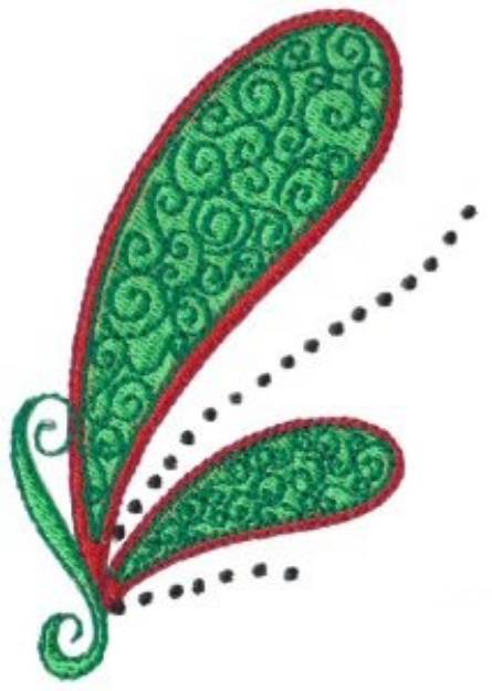 Picture of Pretty Green Paisley Machine Embroidery Design