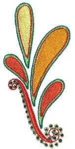 Picture of Pretty Orange Paisley Machine Embroidery Design