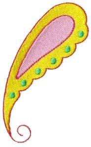 Picture of Pretty Yellow Paisley Machine Embroidery Design