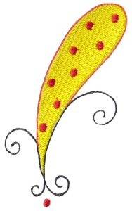Picture of Pretty Polka Dot Paisley Machine Embroidery Design