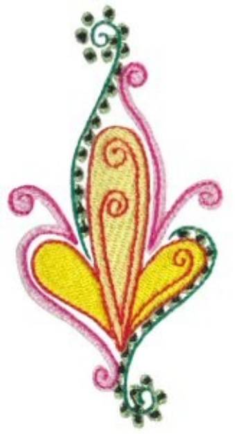 Picture of Pretty Decorative Paisley Machine Embroidery Design