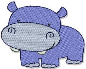 Picture of Mighty Jungle Hippo Machine Embroidery Design