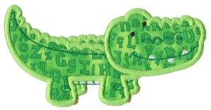 Picture of Mighty Jungle Applique Alligator Machine Embroidery Design