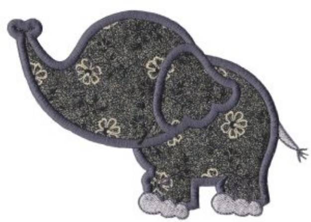 Picture of Mighty Jungle Elephant Applique Machine Embroidery Design