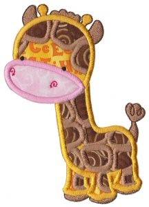 Picture of Mighty Jungle Giraffe Applique Machine Embroidery Design