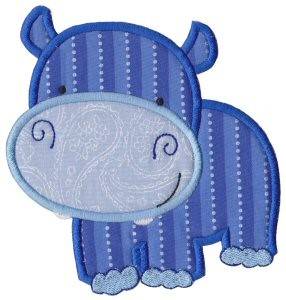 Picture of Mighty Jungle Hippo Applique Machine Embroidery Design