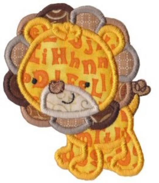 Picture of Mighty Jungle Lion Applique Machine Embroidery Design